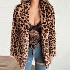 Blazer Dames Luipaardprint Blazerkraag Midi