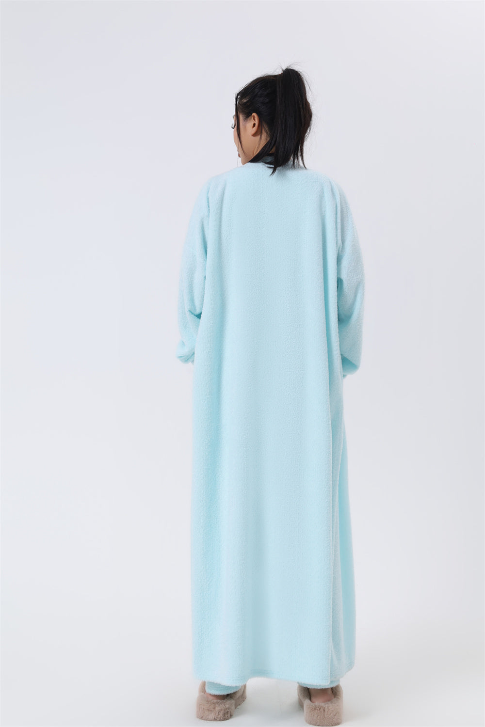 Nachtkleding Dames 3-Delig Fluffy Loungewear Wijde Pijpen