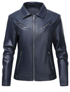 Leren Jas Dames Slim Fit Koreaanse Stijl Streetwear