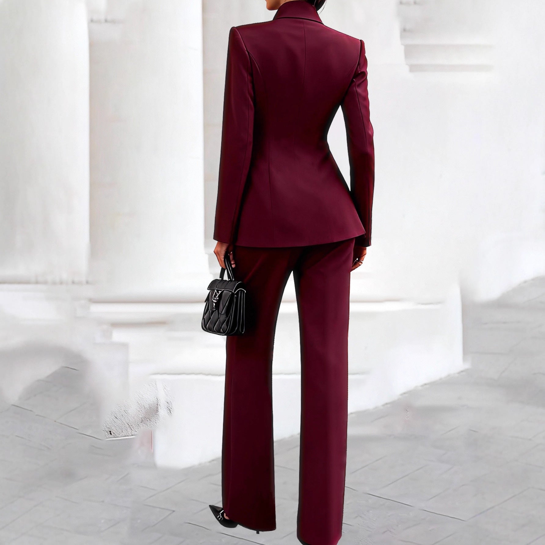 Autumn Women's Suit Double-Breasted Long-Sleeve Coat