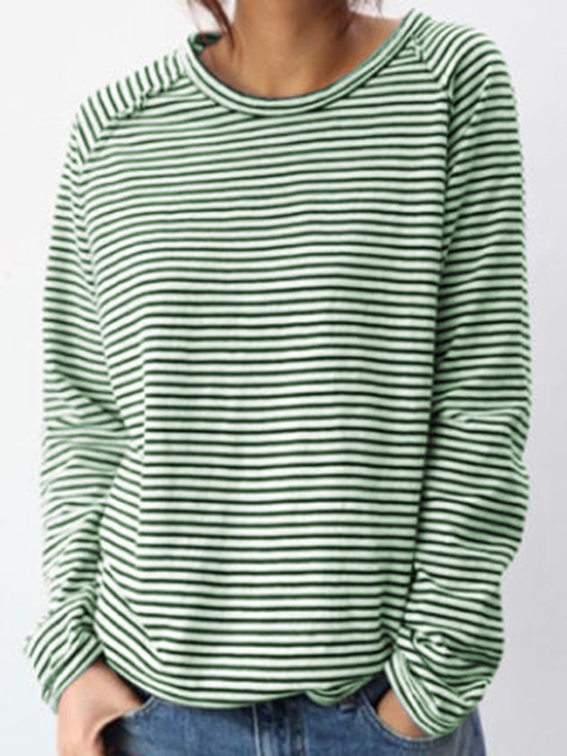 Miss | Hoodie Dames Gestreept Relaxed Fit Lange Mouw