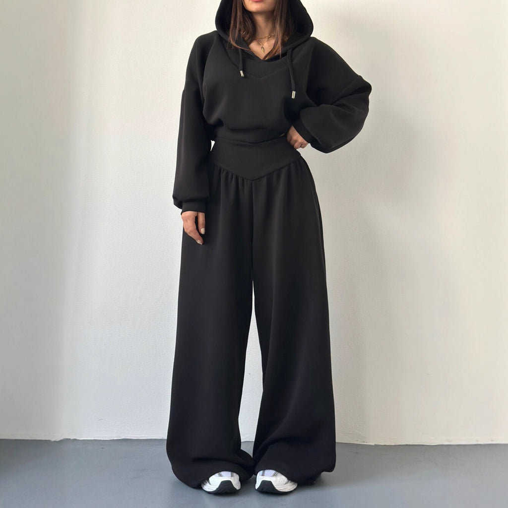 Co-ord set Dames V-hals Capuchon Casual Broekset