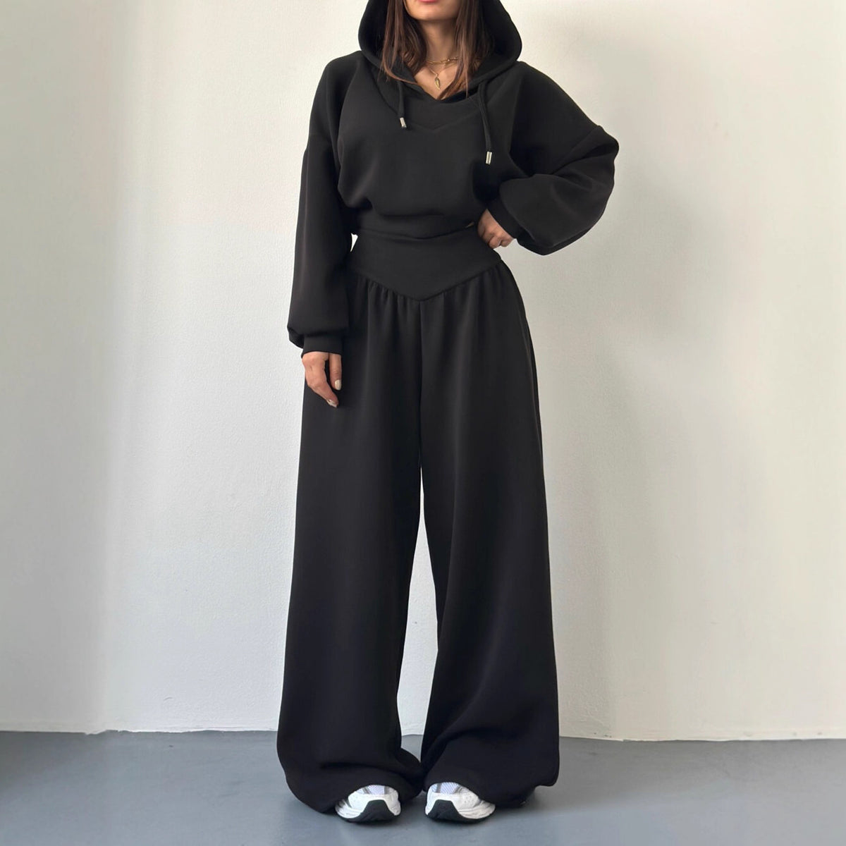 Co-ord set Dames V-hals Capuchon Casual Broekset
