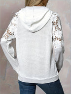 Miss | Hoodie Dames Relaxed Wafelstructuur Bloemenaccenten