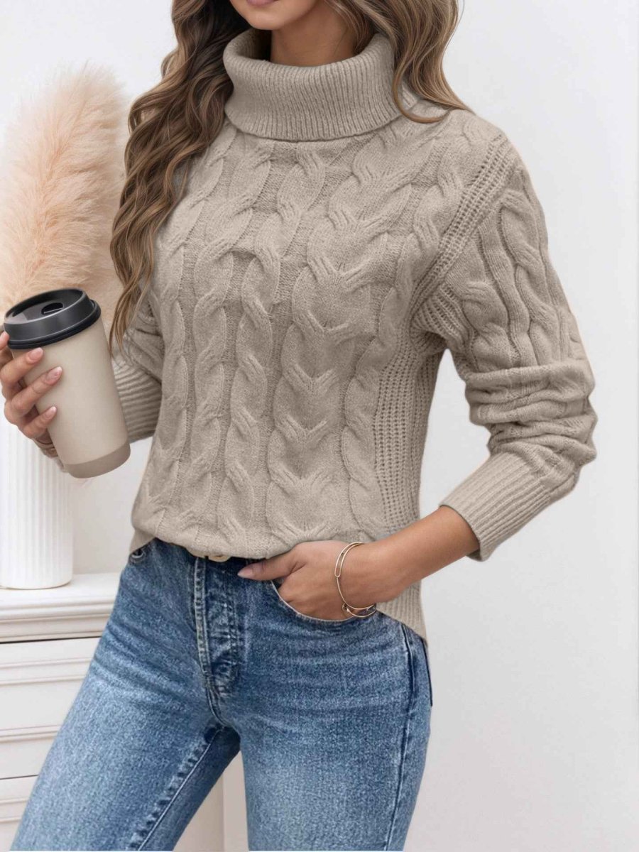 Miss | Coltrui Jurk Dames Kabelgebreid Lange Mouw