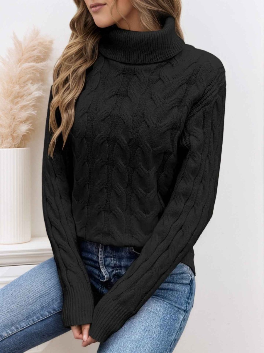 Miss | Coltrui Jurk Dames Kabelgebreid Lange Mouw
