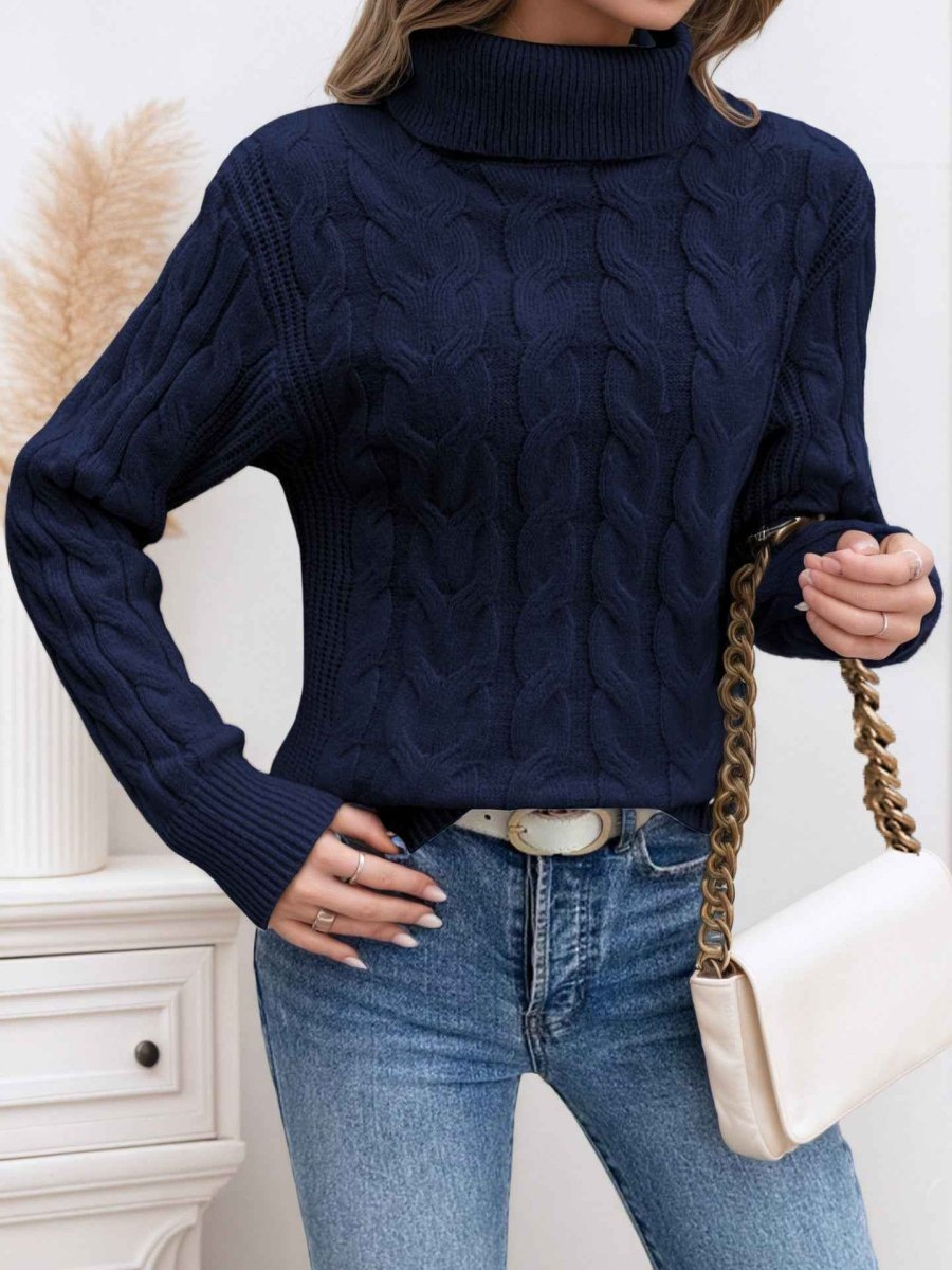 Miss | Coltrui Jurk Dames Kabelgebreid Lange Mouw
