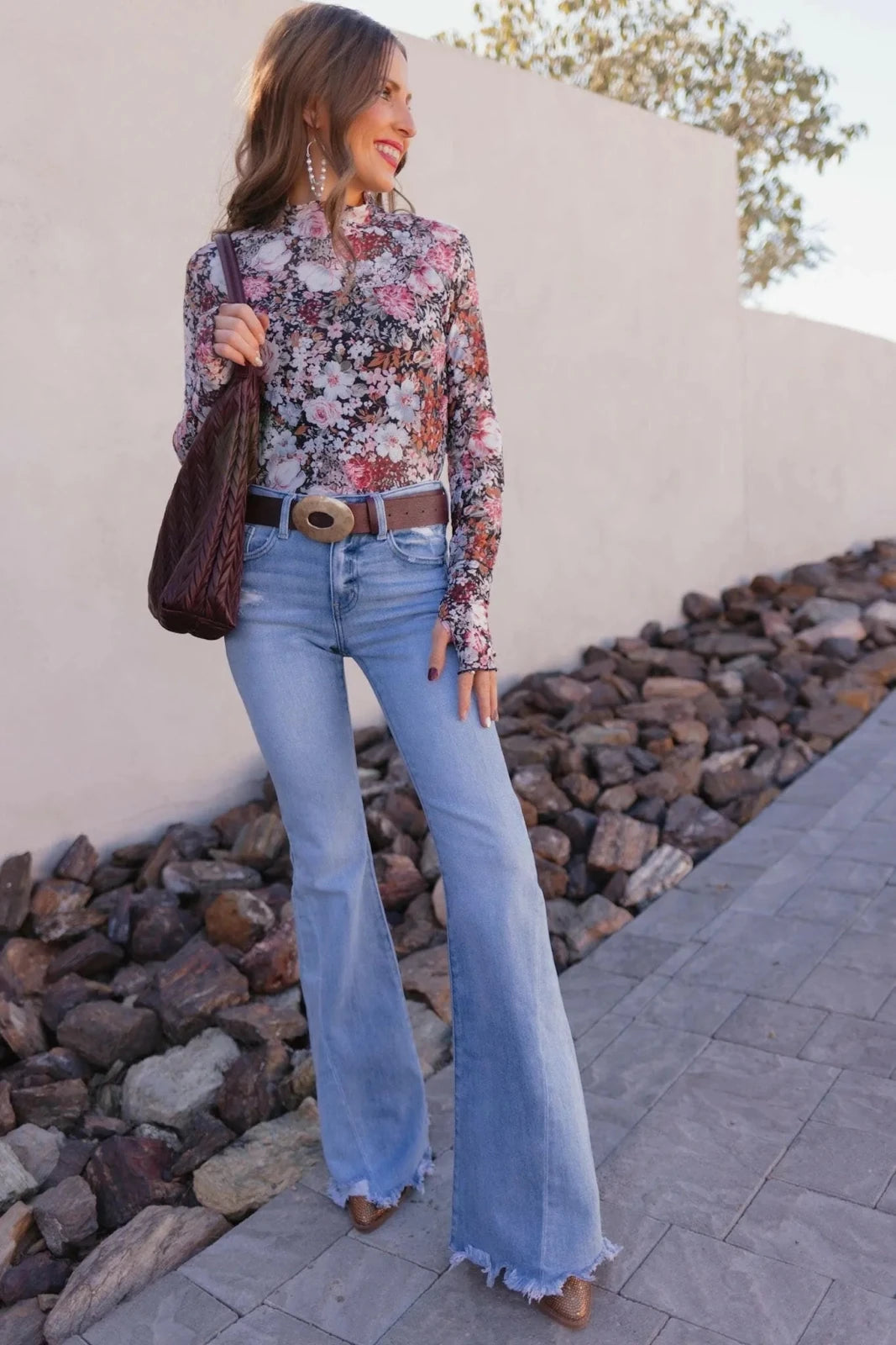 Flare Jeans Dames | 100% Katoen Denim Mid - Rise - Miss Madera