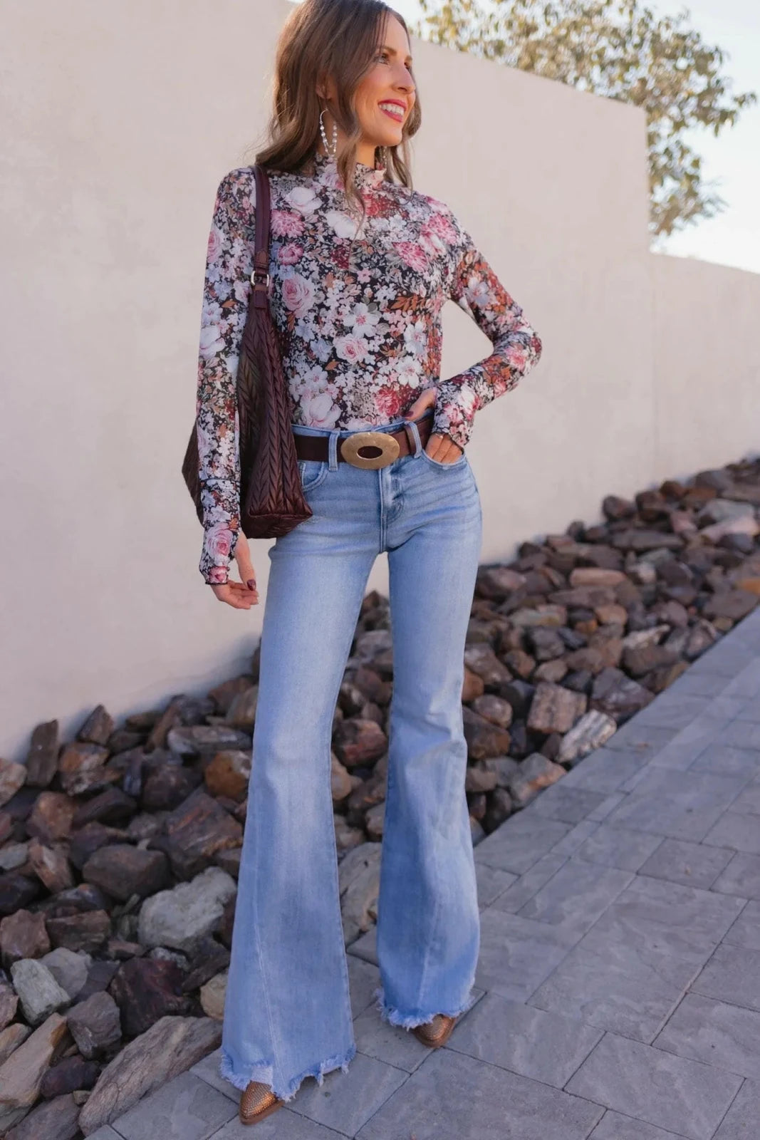 Flare Jeans Dames | 100% Katoen Denim Mid - Rise - Miss Madera