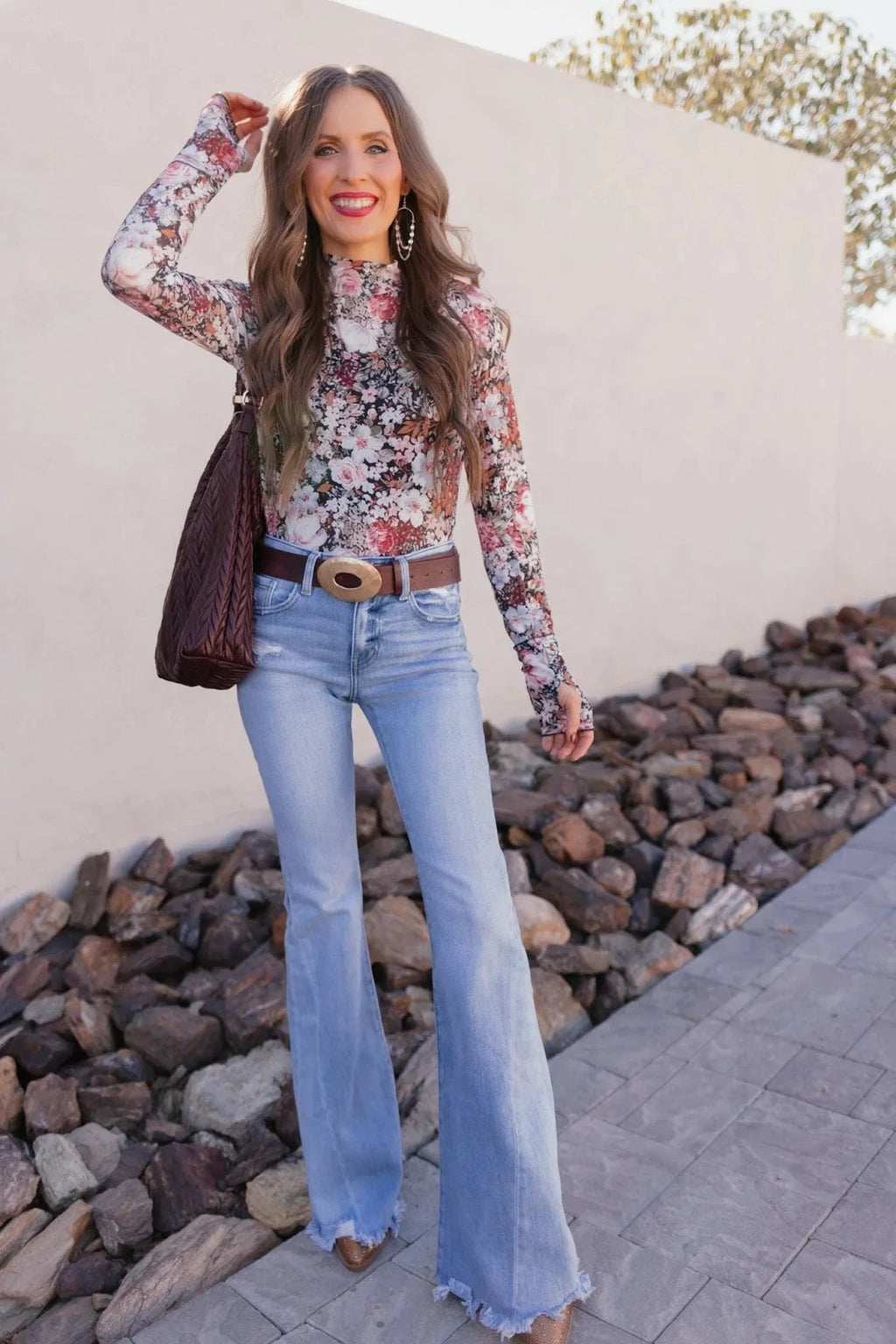 Flare Jeans Dames | 100% Katoen Denim Mid - Rise - Miss Madera
