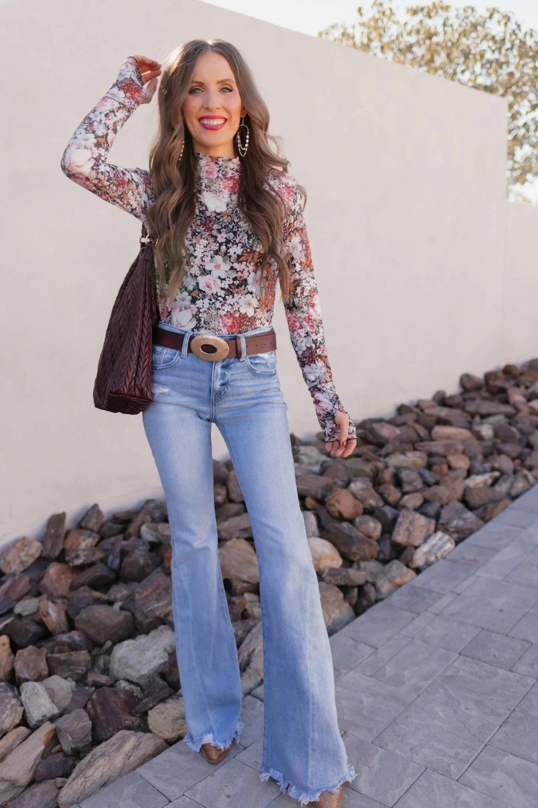 Flare Jeans Dames | 100% Katoen Denim Mid - Rise - Miss Madera
