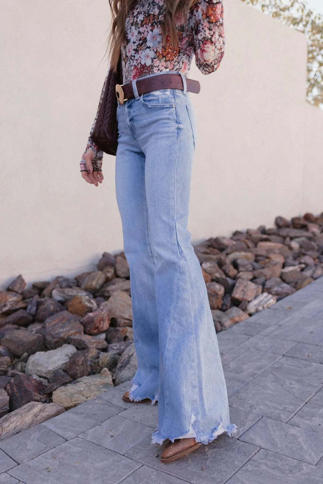Flare Jeans Dames | 100% Katoen Denim Mid - Rise - Miss Madera