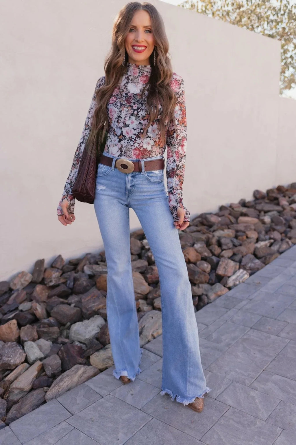 Flare Jeans Dames | 100% Katoen Denim Mid - Rise - Miss Madera