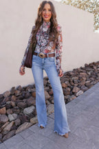 Flare Jeans Dames | 100% Katoen Denim Mid - Rise - Miss Madera