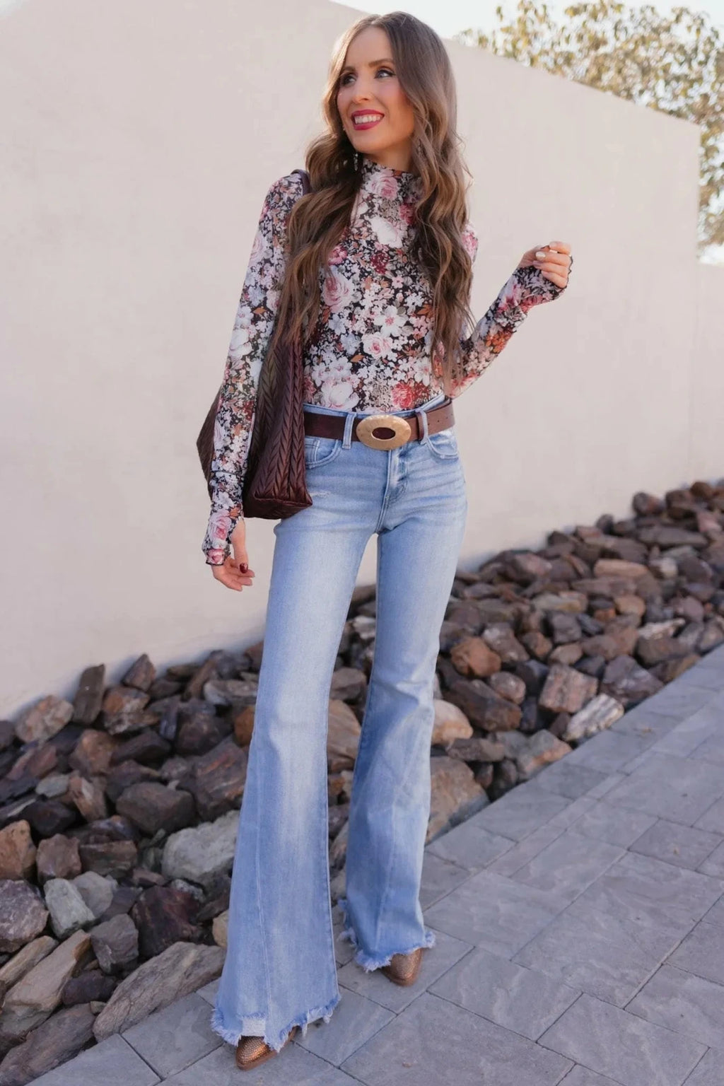 Flare Jeans Dames | 100% Katoen Denim Mid - Rise - Miss Madera