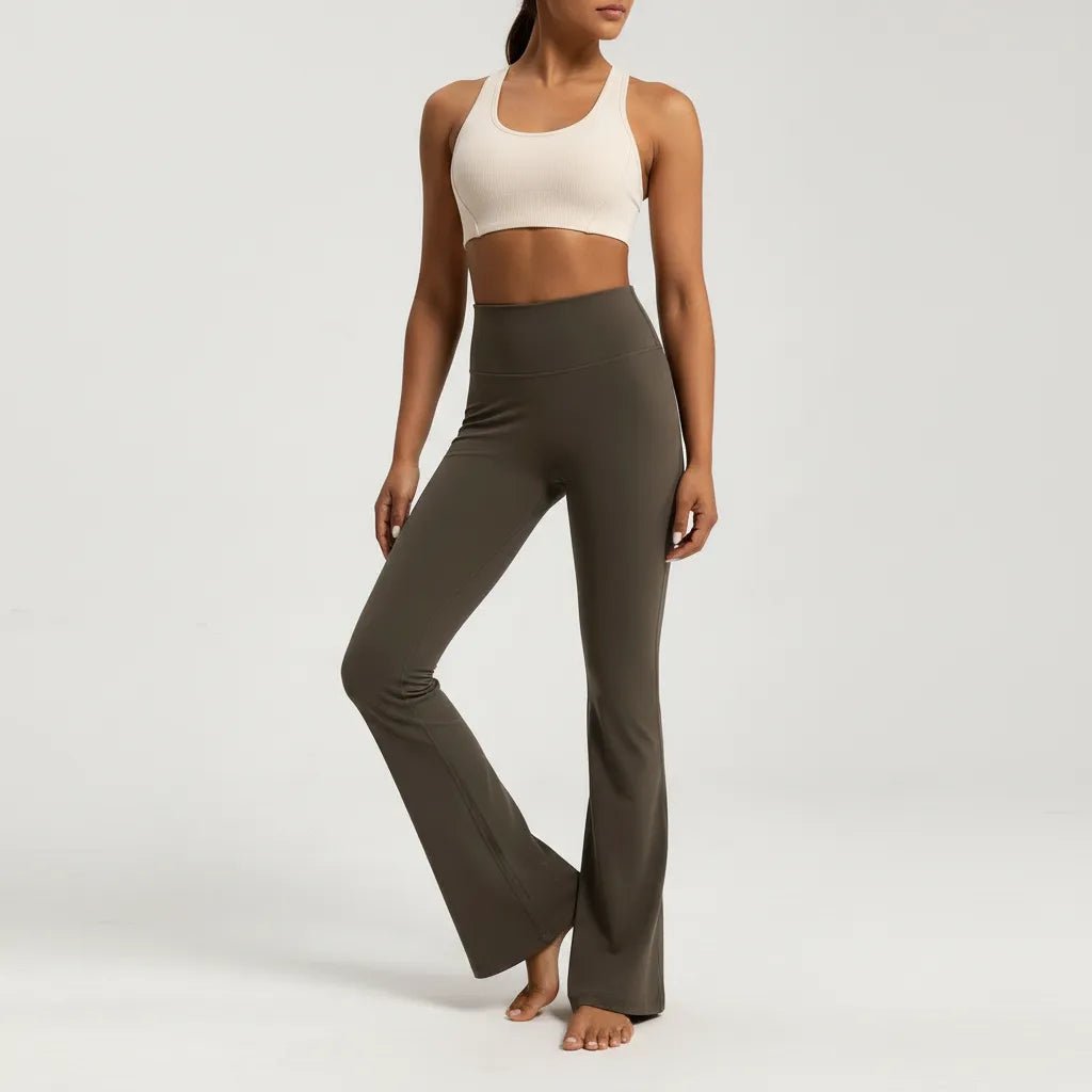 Flared Yoga Broek Dames | High Waist Naadloos Stretch - Miss Madera