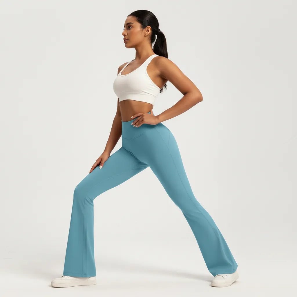 Flared Yoga Broek Dames | High Waist Naadloos Stretch - Miss Madera