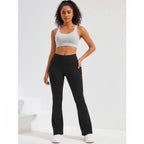 Flared Yoga Legging Dames | High Waist Telefoonzak - Miss Madera