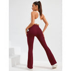 Flared Yoga Legging Dames | High Waist Telefoonzak - Miss Madera