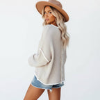 Gebreide Off - Shoulder Trui Dames | Relaxed Fijngebreid - Miss Madera