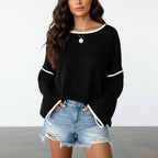 Gebreide Off - Shoulder Trui Dames | Relaxed Fijngebreid - Miss Madera
