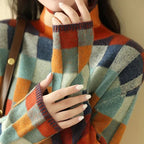 Gebreide Oversized Sweater Dames | Checkerboard Print - Miss Madera