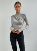 Gebreide Top Dames | Asymmetrisch Ruche Mouwloos - Miss Madera