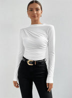 Gebreide Top Dames | Asymmetrisch Ruche Mouwloos - Miss Madera