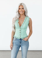 Getailleerd Leren Kant Blouse Dames | Nauwsluitend - Miss Madera