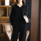 Miss | Tweedelige Set Dames Polokraag – Co-ord Set Kasjmier