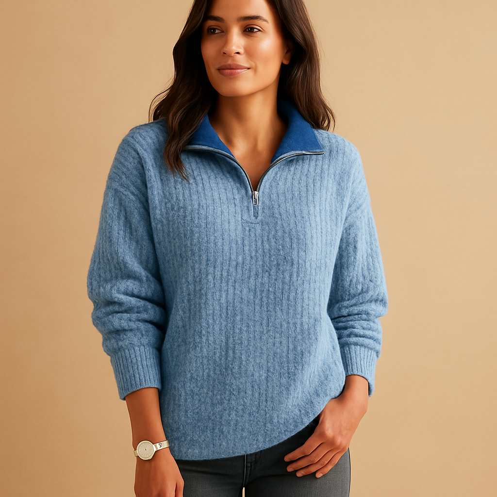 Trui Dames Half-Zip Colkraag Regular Fit