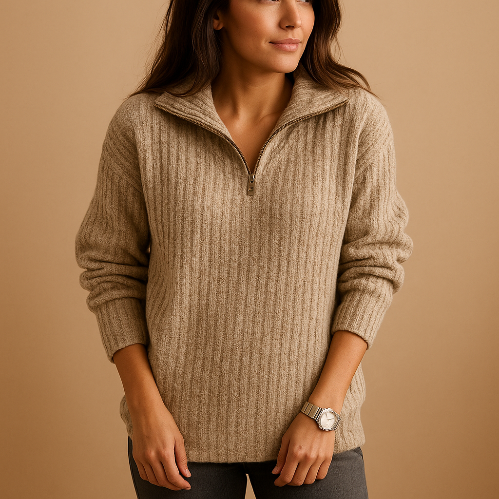 Trui Dames Half-Zip Colkraag Regular Fit