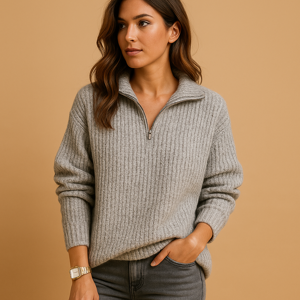 Trui Dames Half-Zip Colkraag Regular Fit
