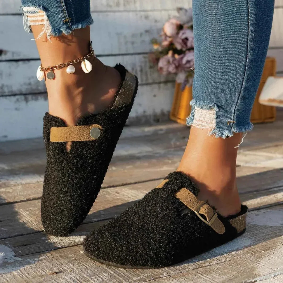 Pantoffels Dames Gesp Antislip Gesloten Teen