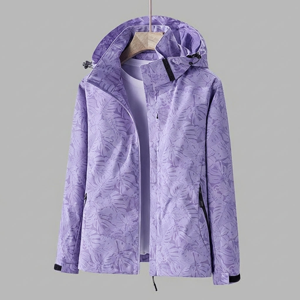 Jas Dames Lichtgewicht Winddicht met Capuchon - Polyester - Paars