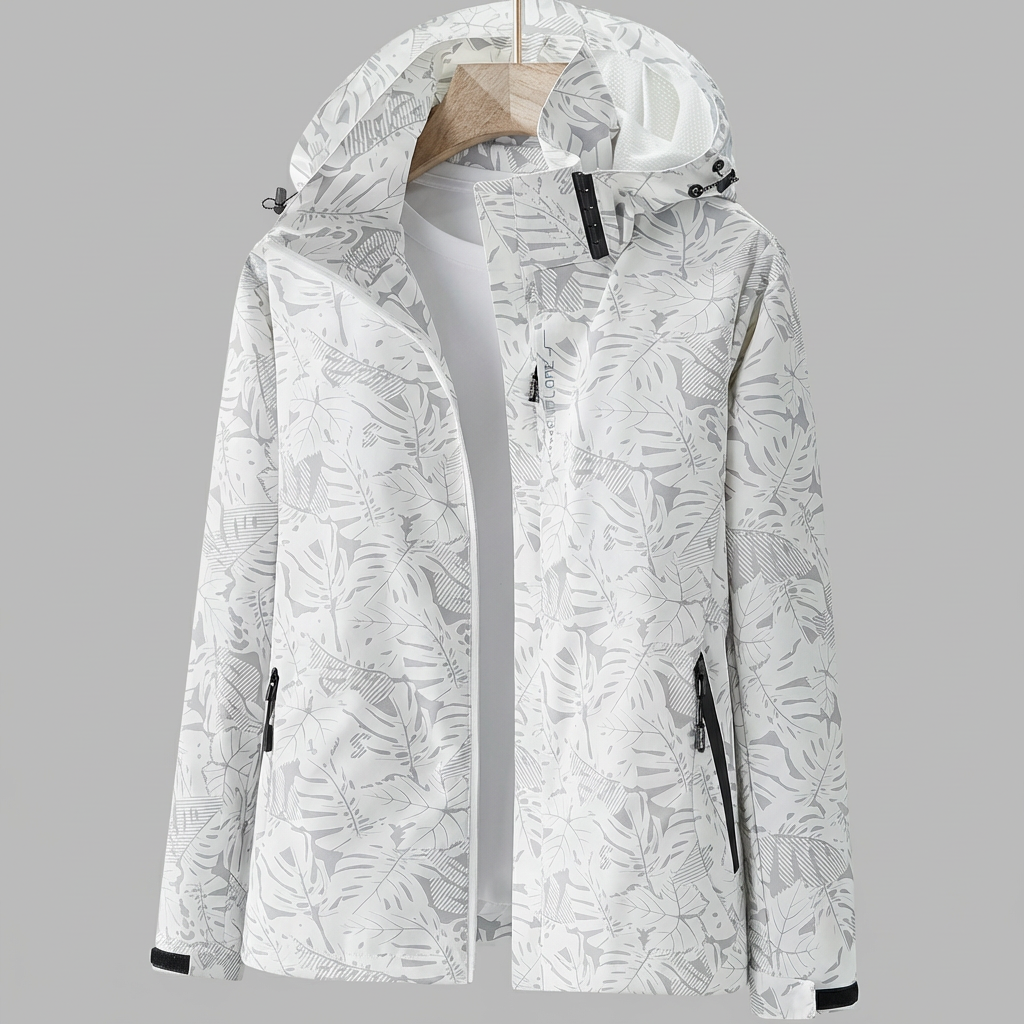 Jas Dames Lichtgewicht Winddicht met Capuchon - Polyester - Wit