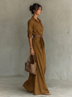 Jurk Dames Elegante Maxi Kanten Kraag - Viscose