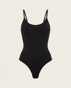 Miss | Bodysuit Dames Naadloos met String - Ademende stretchmix in zwart, productfoto zonder model, vooraanzicht