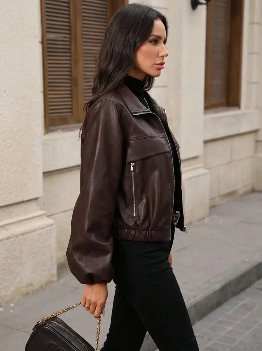Jas Dames Cropped Pasvorm Ritszakken