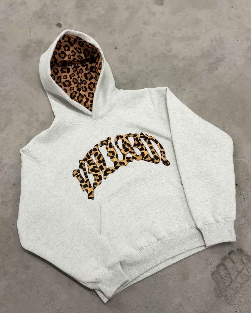 Hoodie Dames Luipaardprint Casual | Grijs Zwart - Miss Madera
