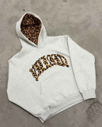 Hoodie Dames Luipaardprint Casual | Grijs Zwart - Miss Madera