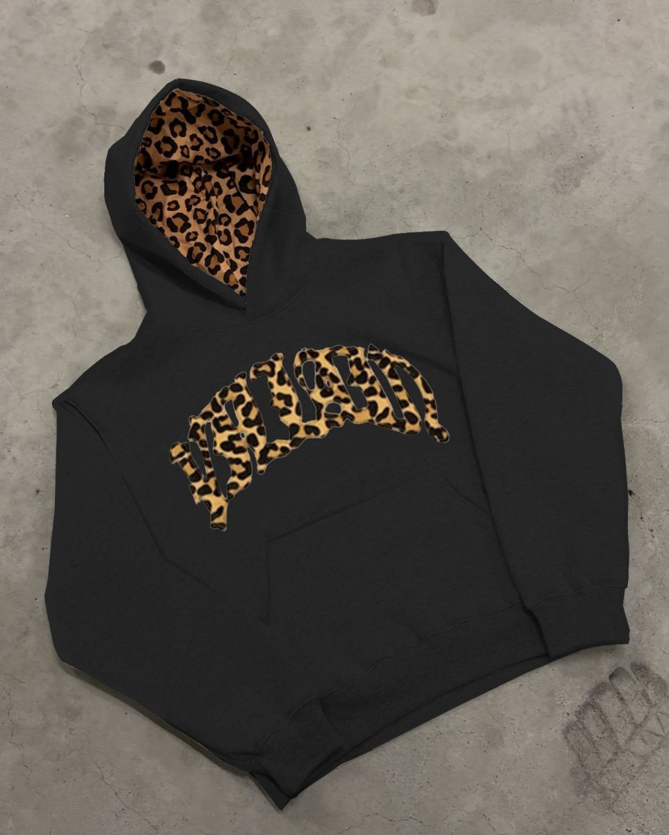Hoodie Dames Luipaardprint Casual | Grijs Zwart - Miss Madera