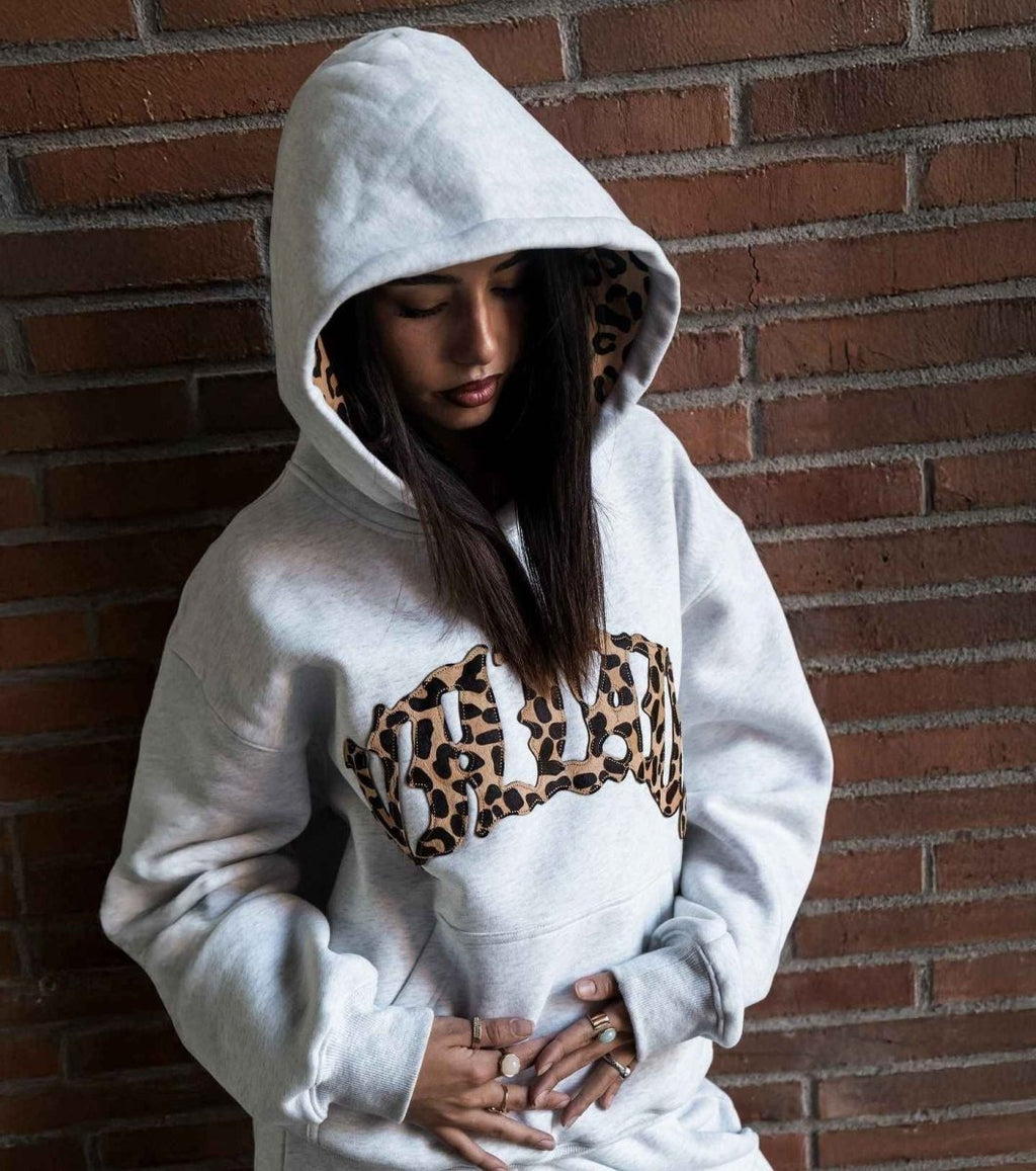 Hoodie Dames Luipaardprint Casual | Grijs Zwart - Miss Madera