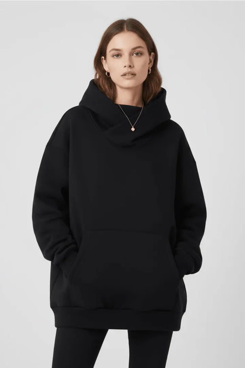 Hoodie Dames Oversized Hoge Hals Kangoeroezak – Casual | Miss Madera - Miss Madera MIS-AA5AUR