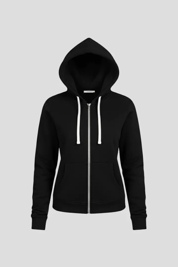 Hoodie Dames Relaxed Rits Trekkoord Kap – Casual | Miss Madera - Miss Madera MIS-GJHFCL