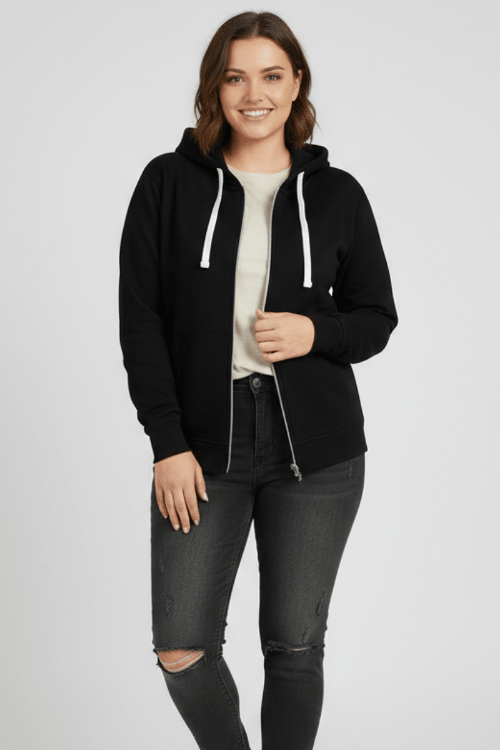 Hoodie Dames Relaxed Rits Trekkoord Kap – Casual | Miss Madera - Miss Madera MIS-GJHFCL
