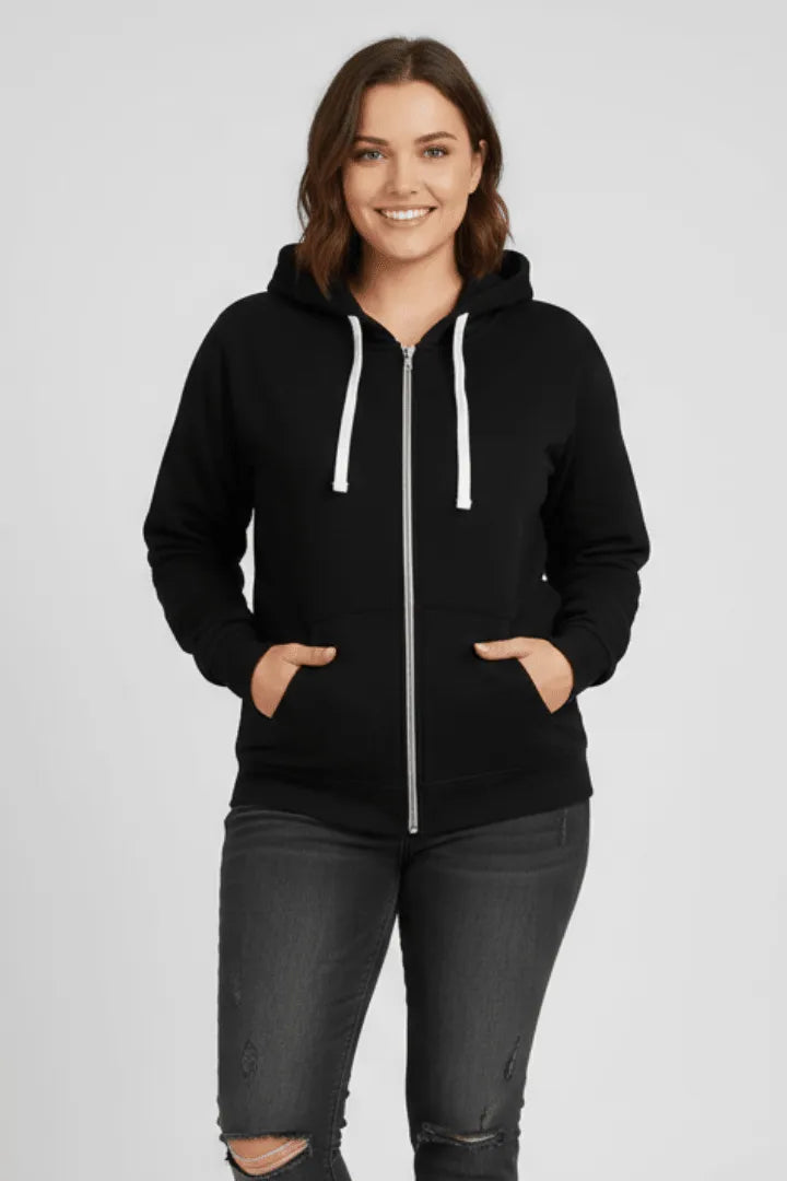 Hoodie Dames Relaxed Rits Trekkoord Kap – Casual | Miss Madera - Miss Madera MIS-GJHFCL