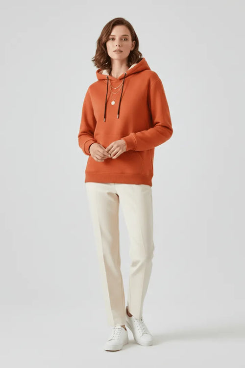 Hoodie Dames Sherpa Gevoerd Kangoeroezak – Winter | Miss Madera - Miss Madera MIS-SWD6RC