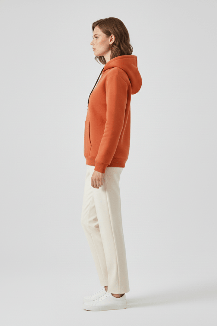 Hoodie Dames Sherpa Gevoerd Kangoeroezak – Winter | Miss Madera - Miss Madera MIS-SWD6RC