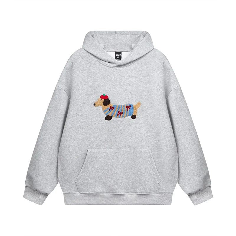 Hoodie teckel Dames | Geborduurde Oversized Casual - Miss Madera
